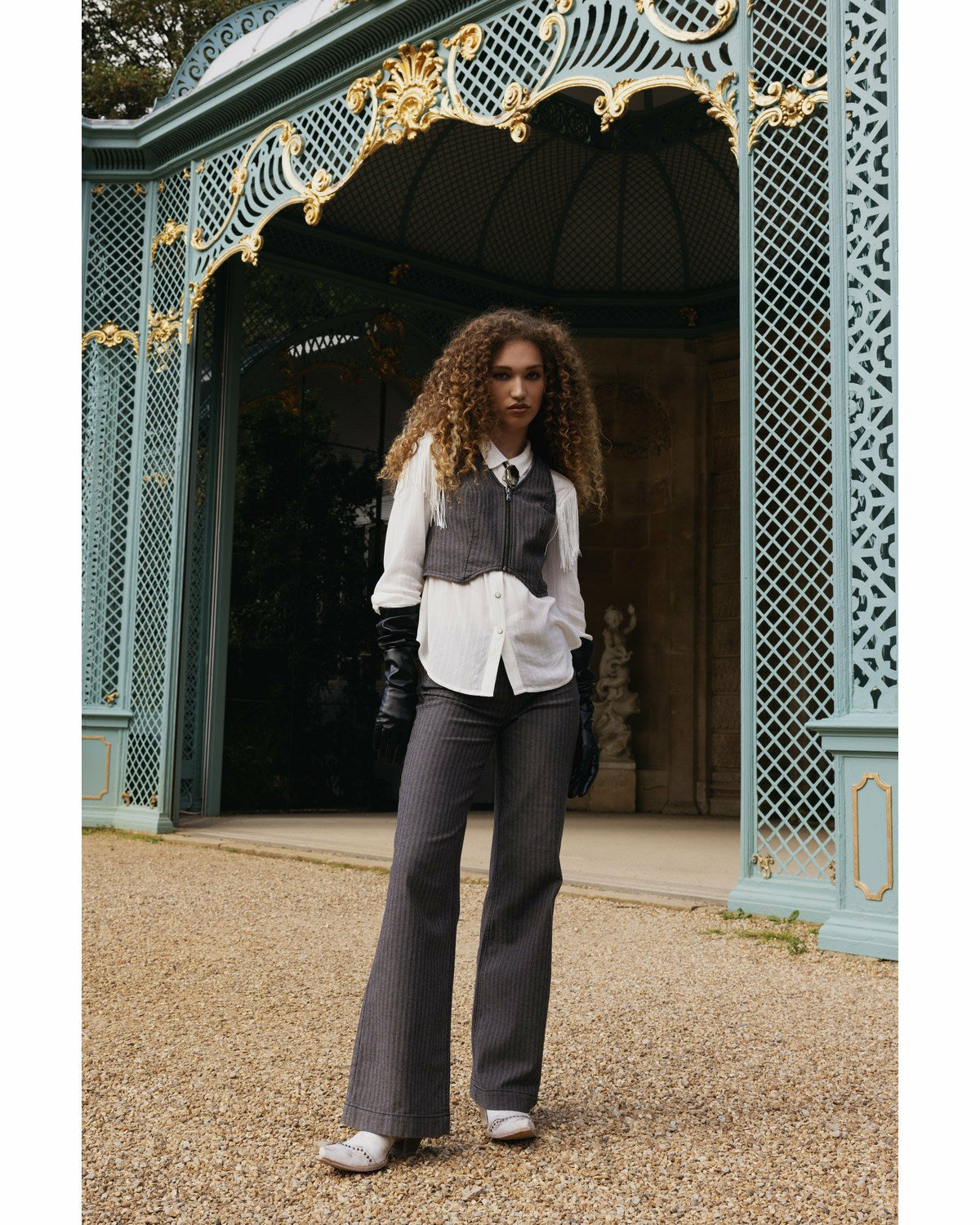 Idyllwind Annex Herringbone Revel Mid Rise Stretch Trouser Pants Black