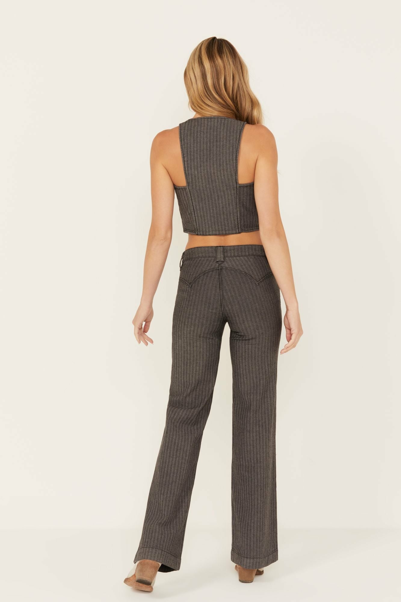 Idyllwind Annex Herringbone Revel Mid Rise Stretch Trouser Pants Black