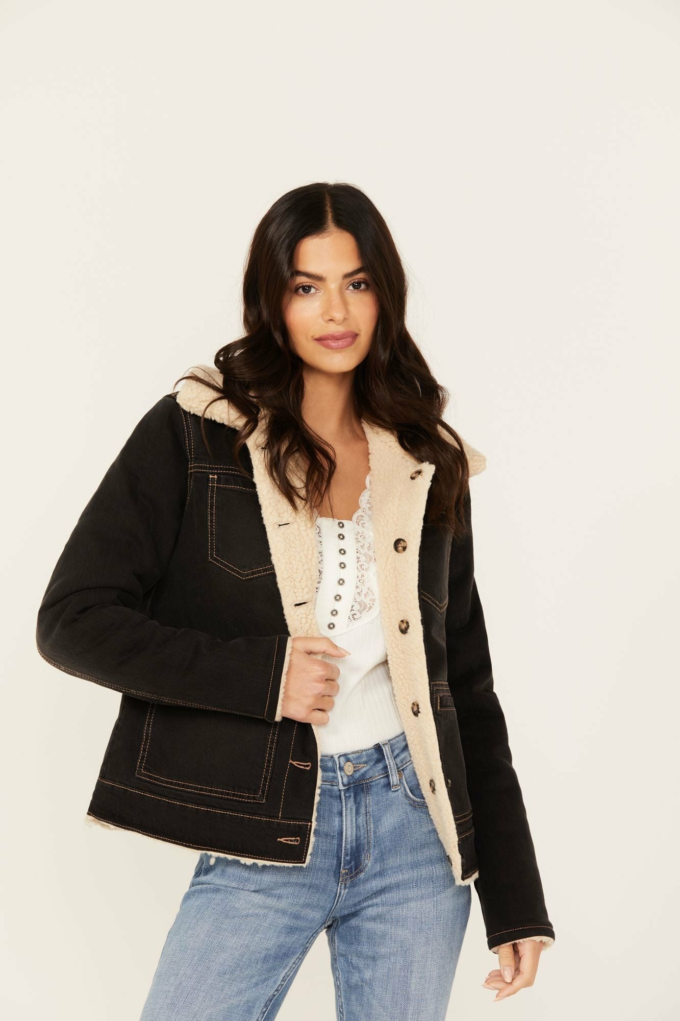 Idyllwind Blackburn Reversible Denim Sherpa Jacket Black