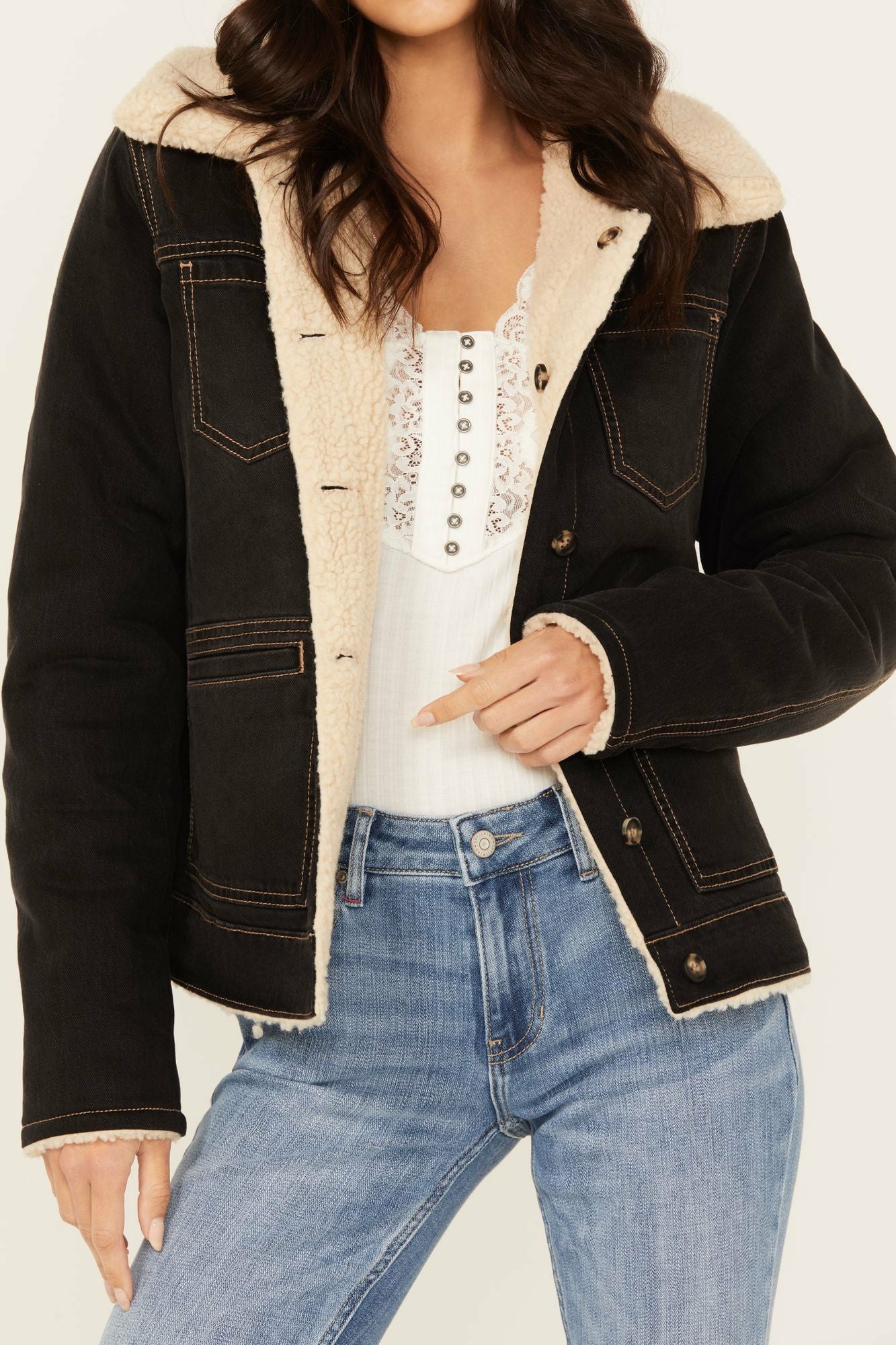 Idyllwind Blackburn Reversible Denim Sherpa Jacket Black