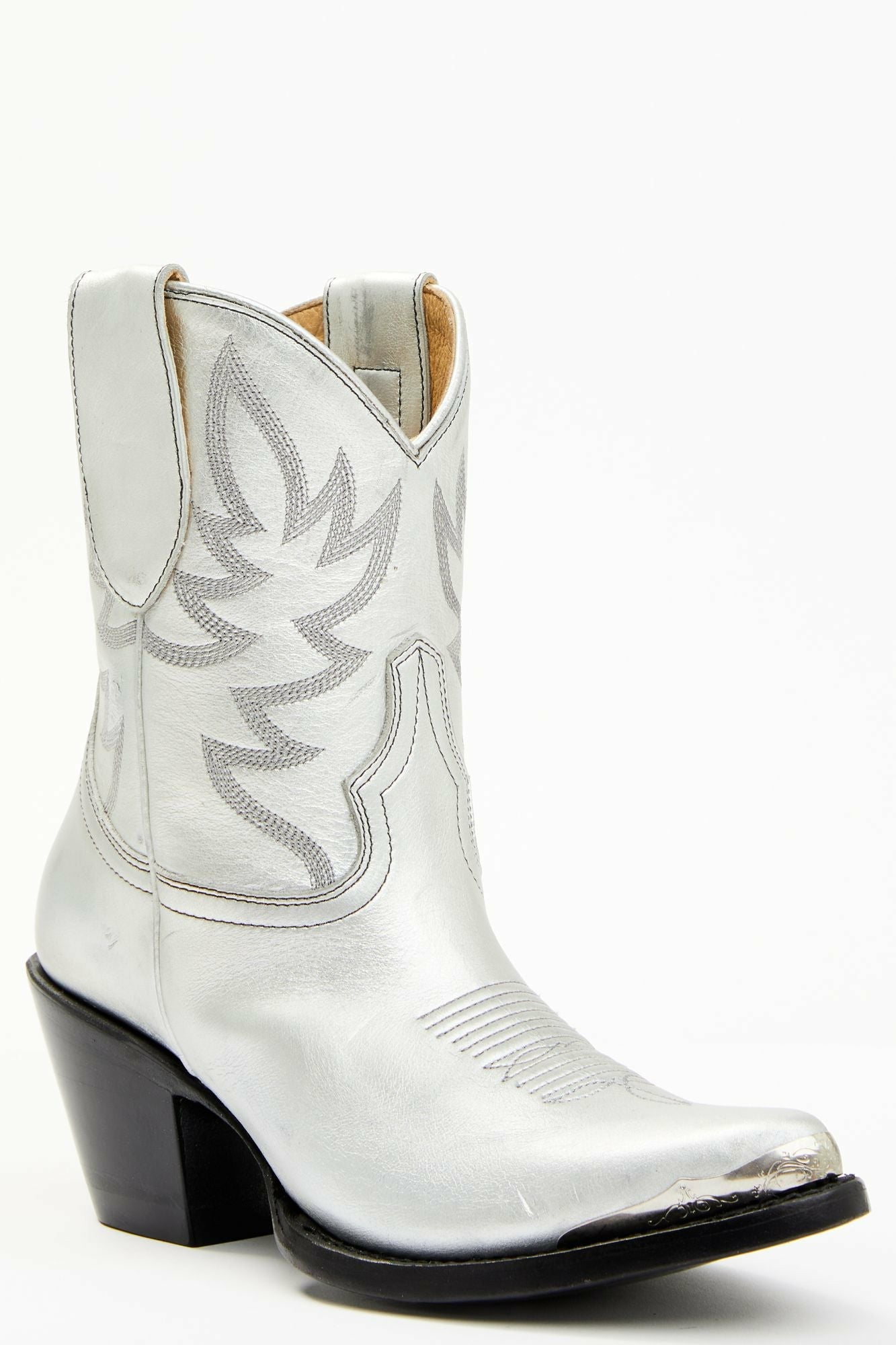 Idyllwind Wheels Silver Leather Western Booties - Round Toe Silver