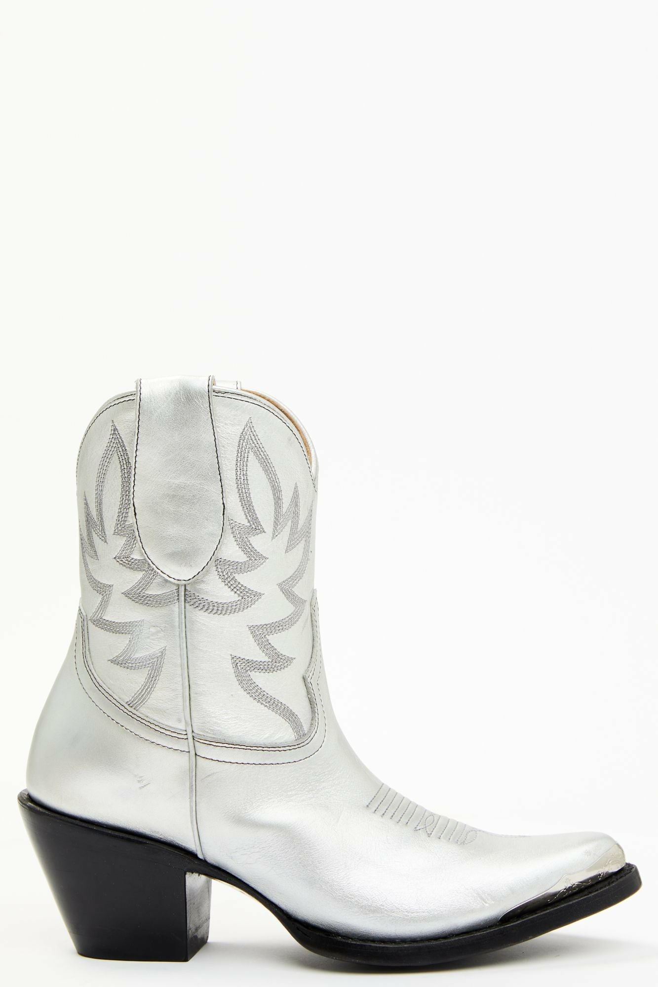 Idyllwind Wheels Silver Leather Western Booties - Round Toe Silver