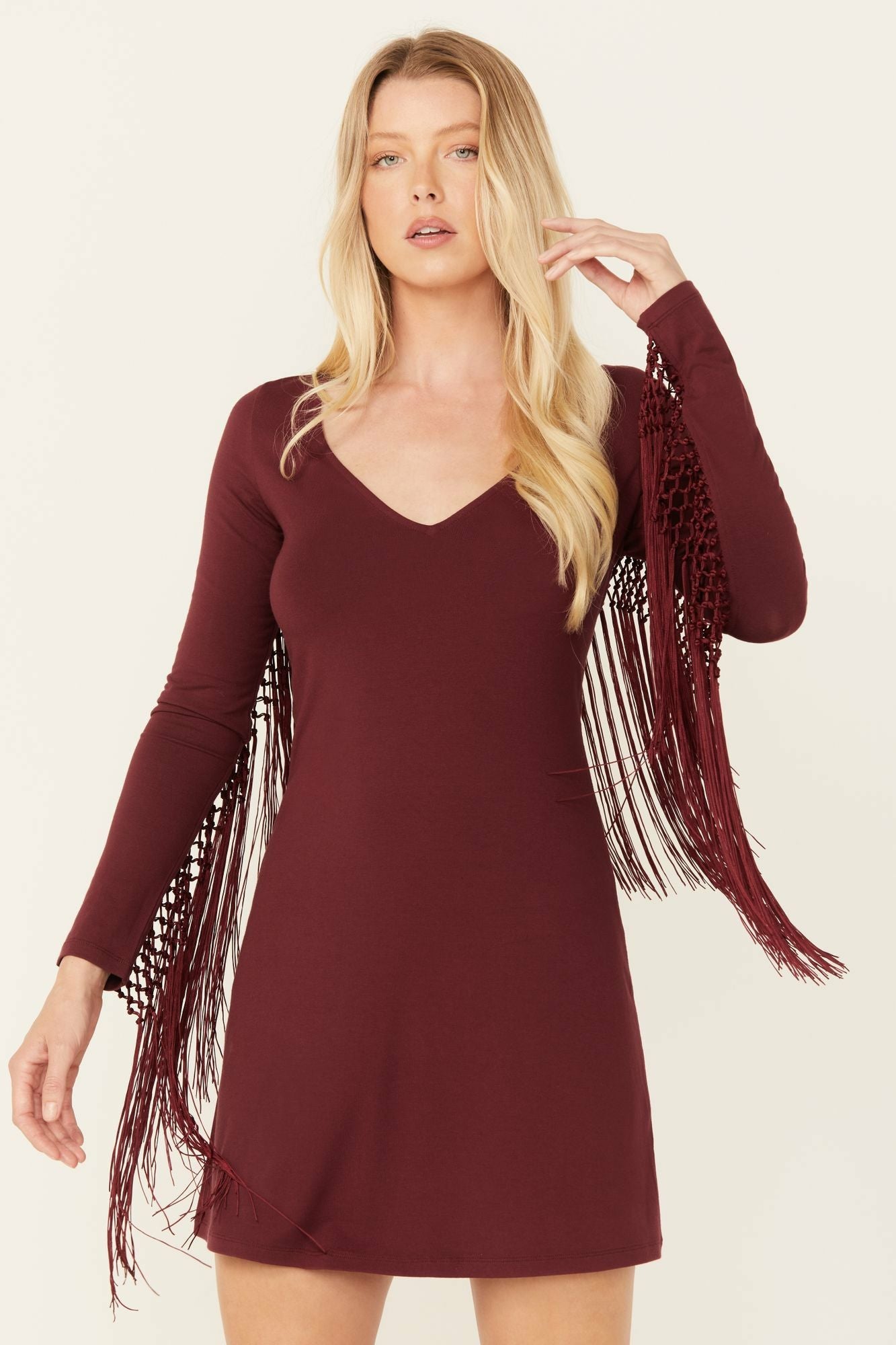 Idyllwind Briar Dancing Fringe Dress Maroon