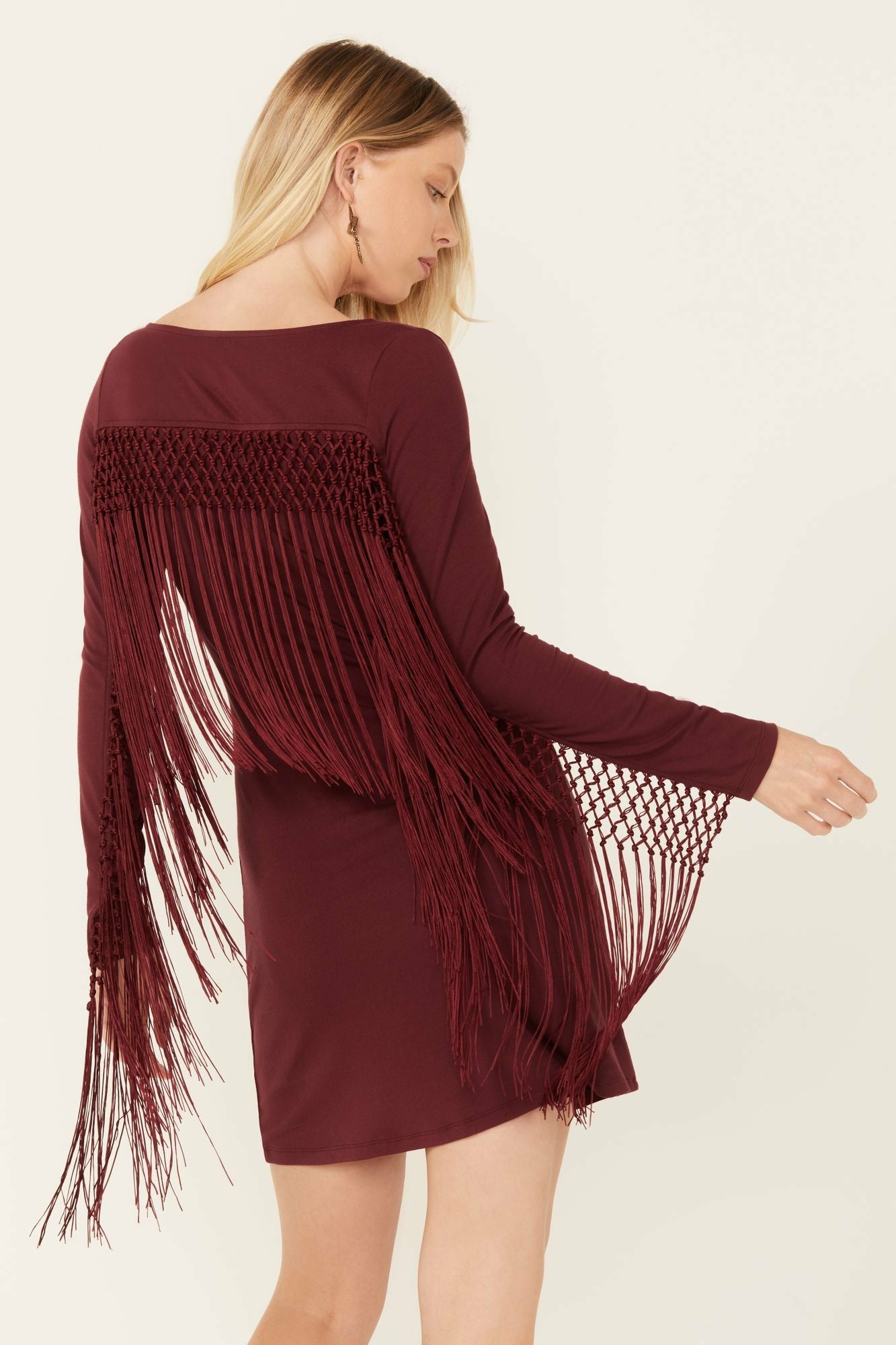 Idyllwind Briar Dancing Fringe Dress Maroon