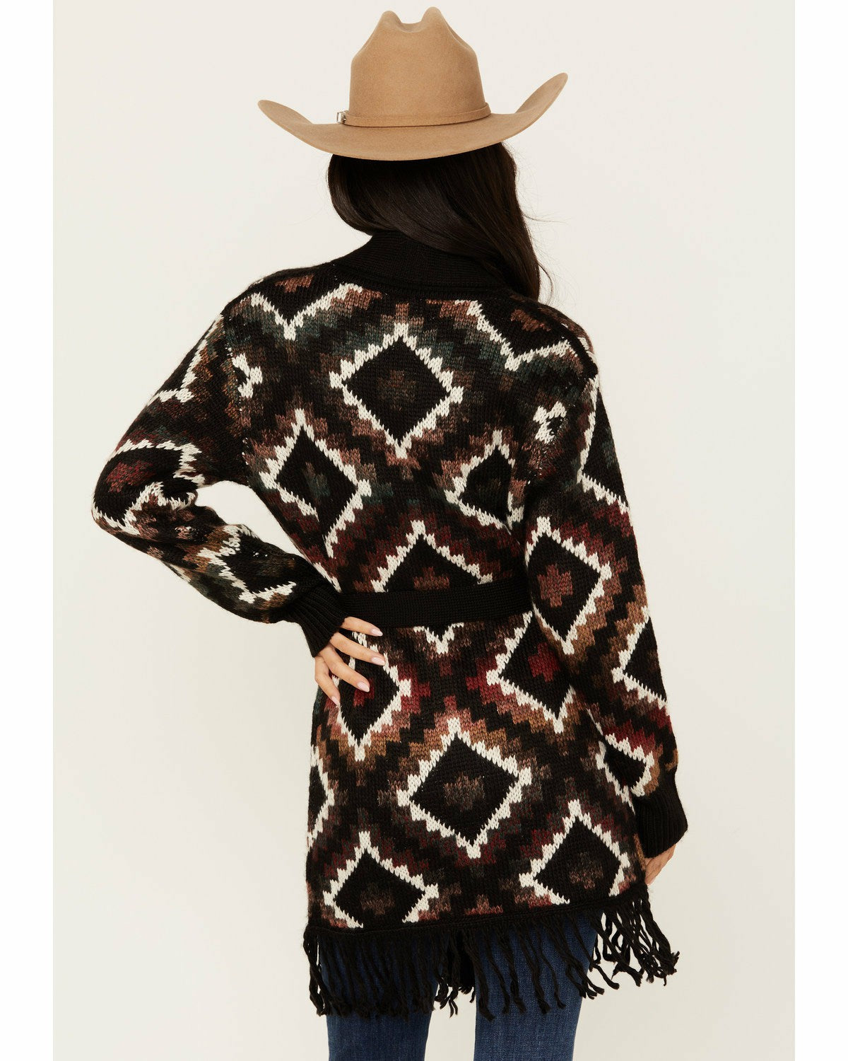 Idyllwind Timothy Southwestern Print Sweater Maroon