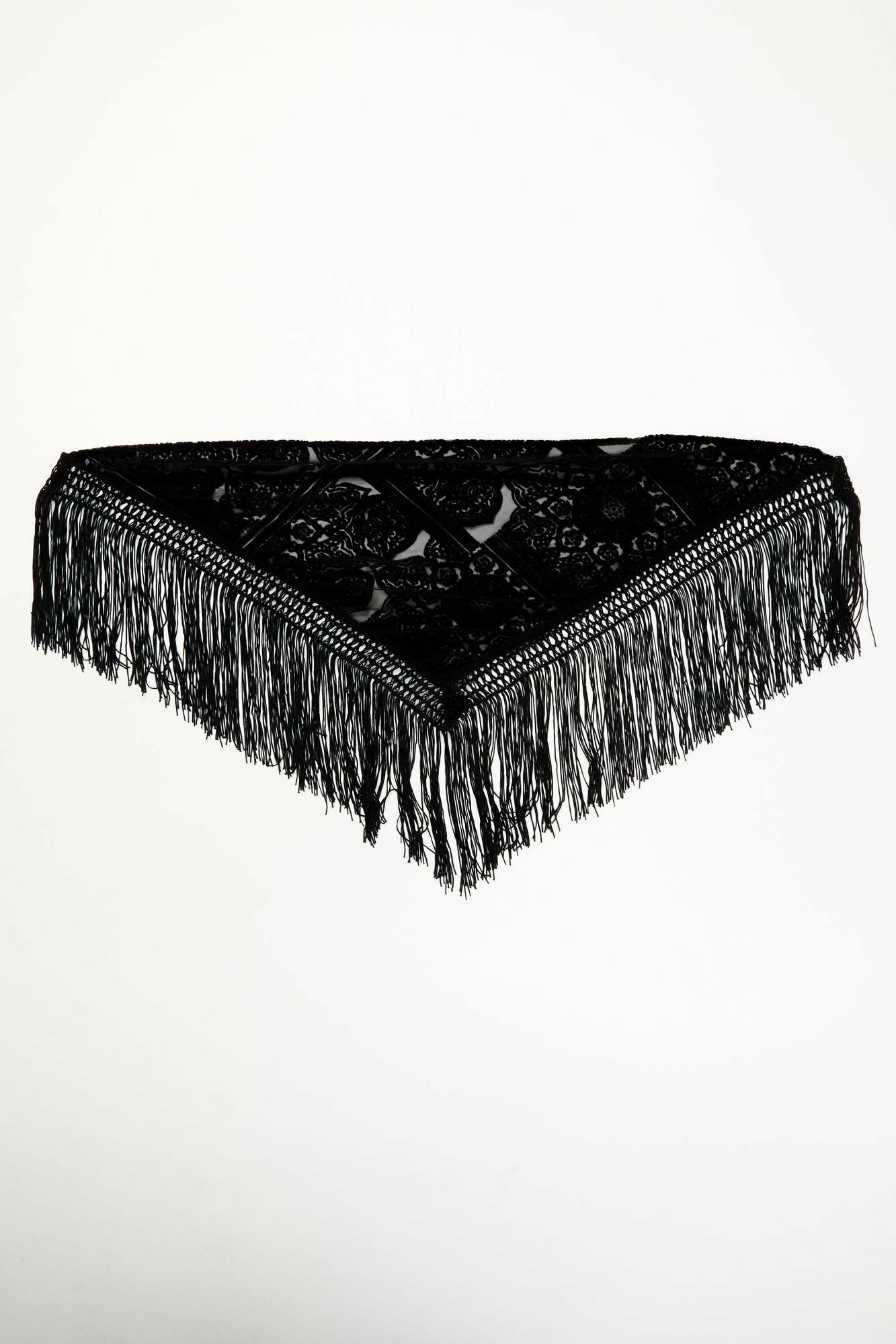 Idyllwind Camillia Velvet Burnout Fringe Scarf Black