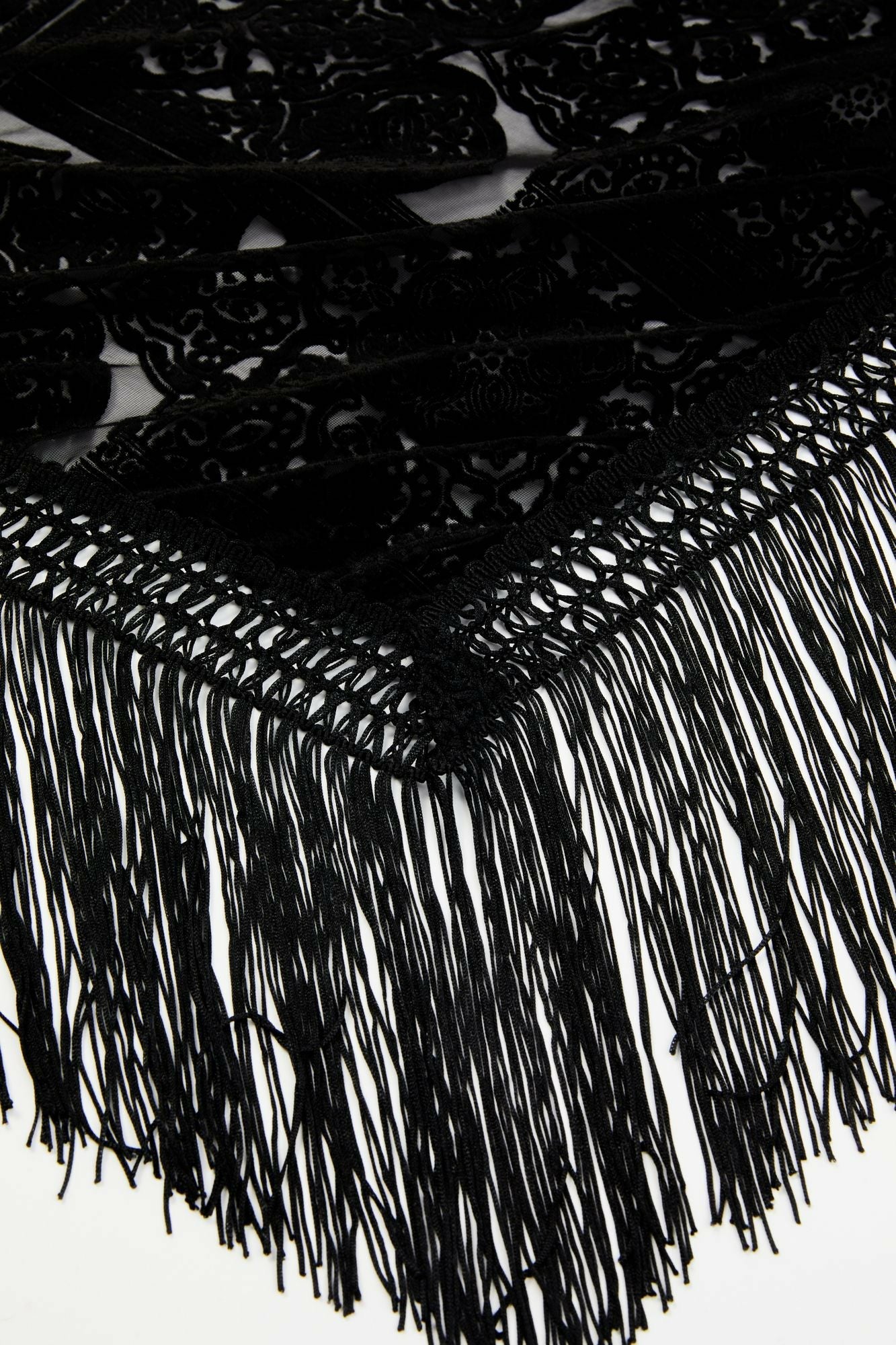 Idyllwind Camillia Velvet Burnout Fringe Scarf Black
