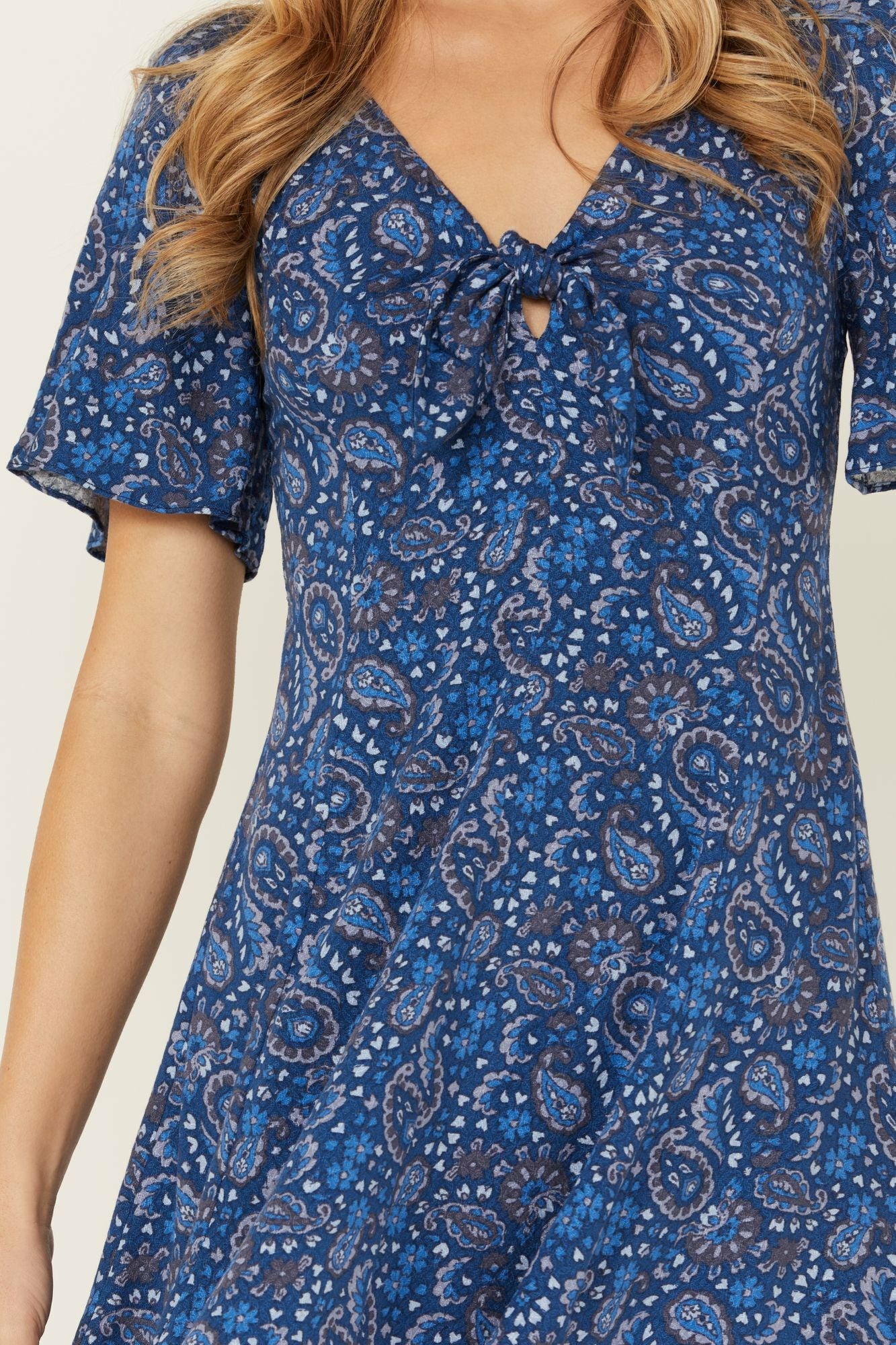 Idyllwind Cardinal Printed Mini Dress Steel Blue