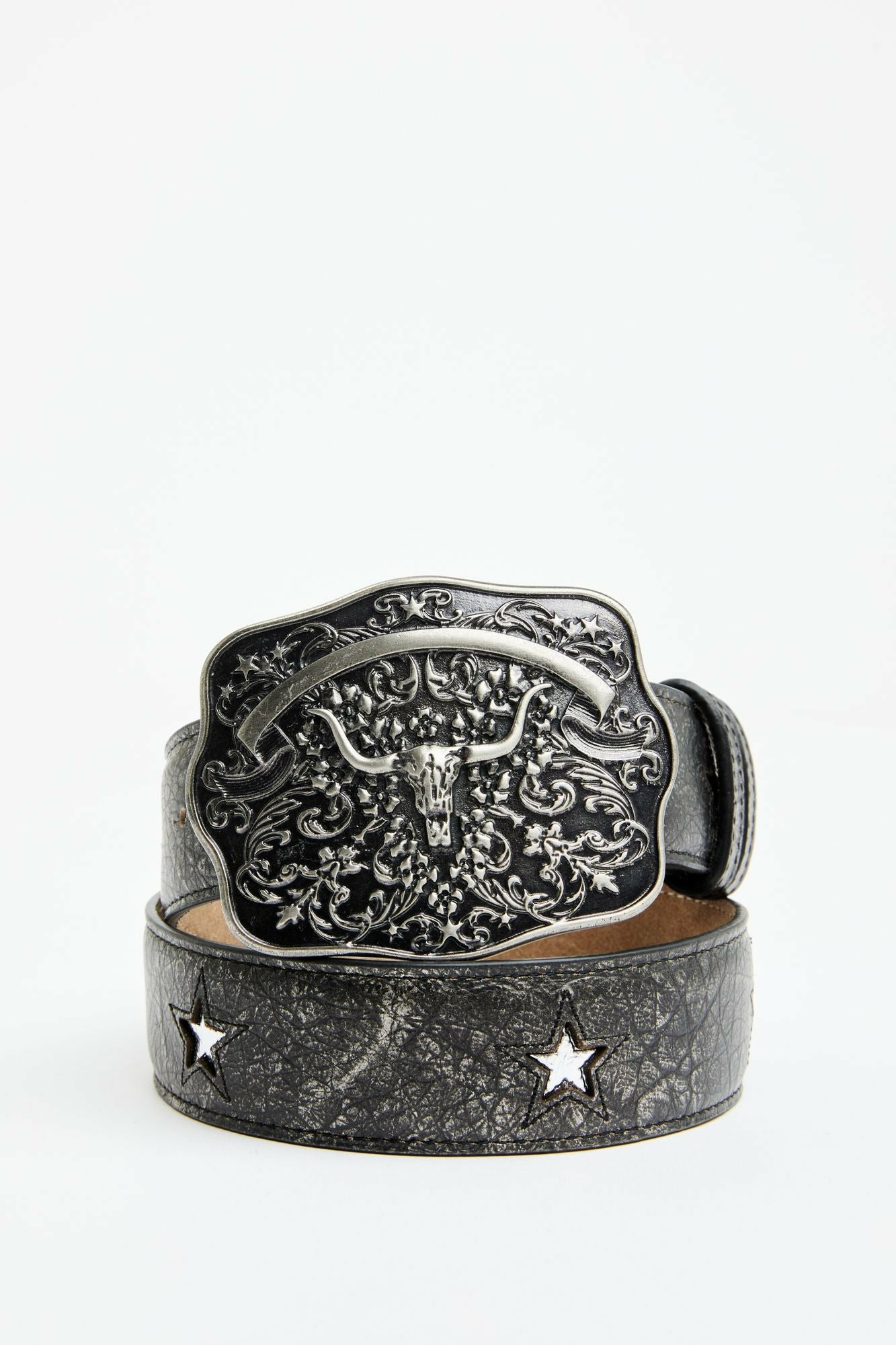 Idyllwind Cordero Longhorn Buckle And Star Cutout Belt Black