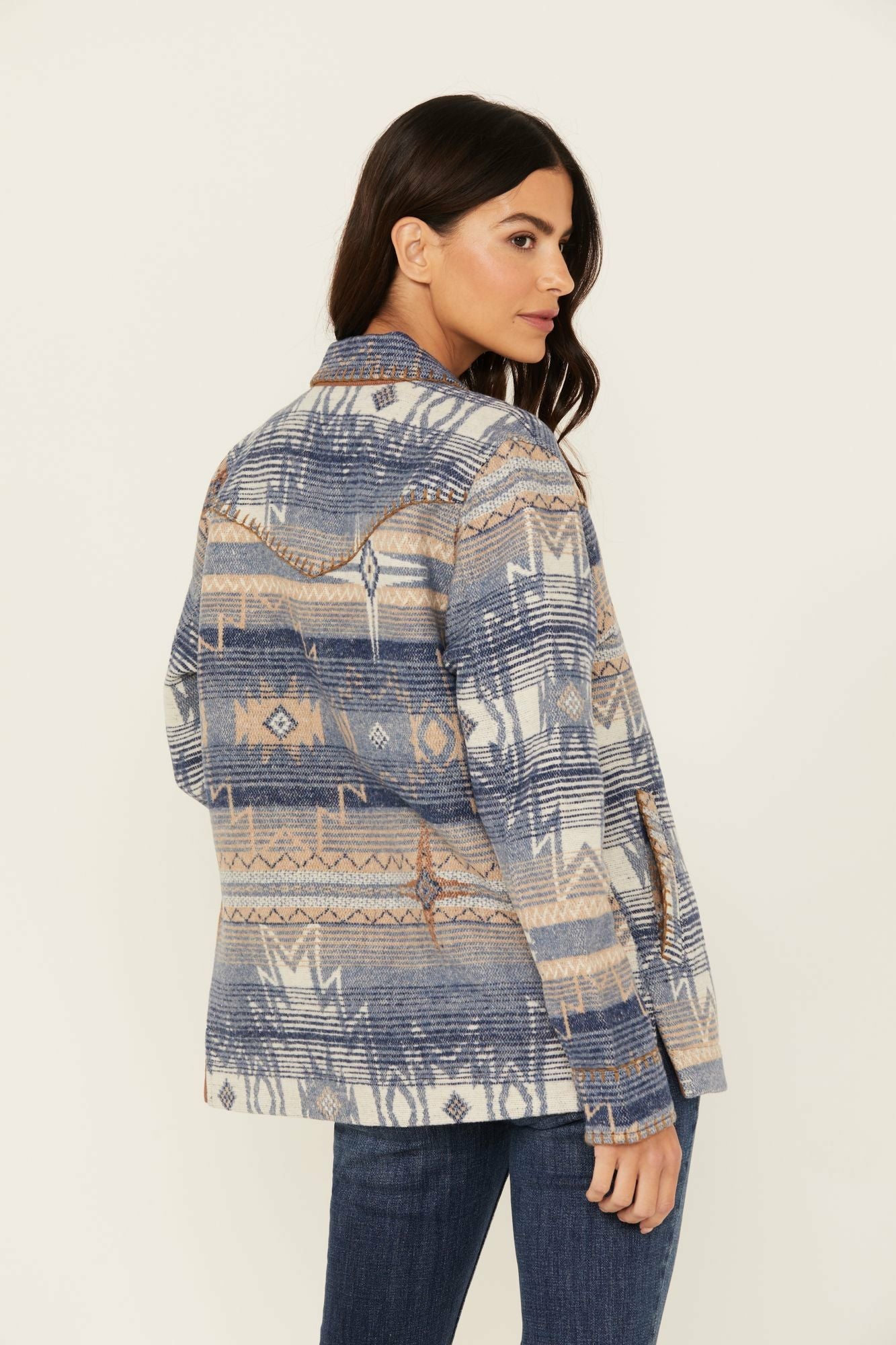 Idyllwind Sanford Whip Stitch Blanket Jacket Dark Blue