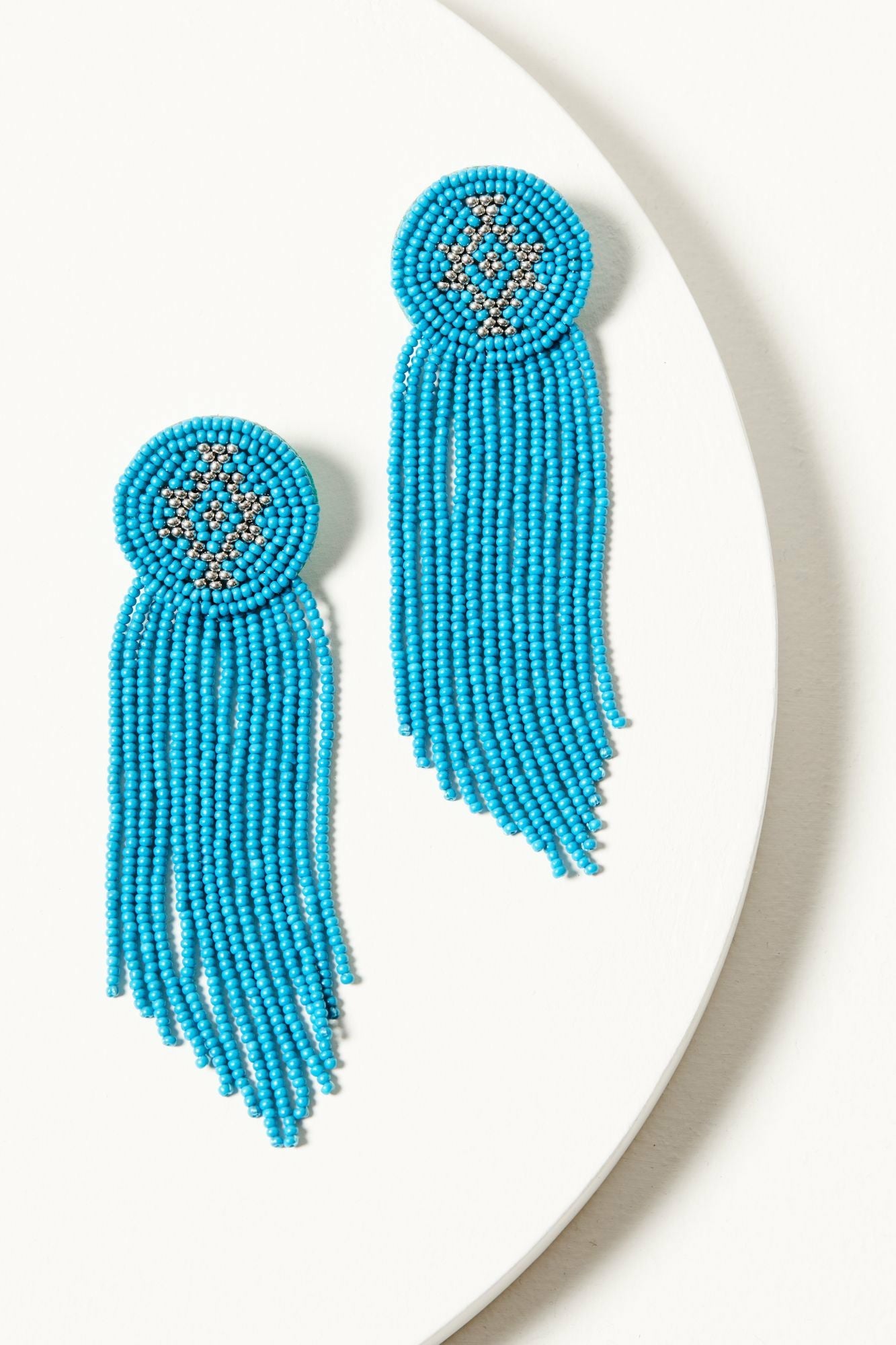 Idyllwind Adalee Seed Bead Fringe Earrings Turquoise