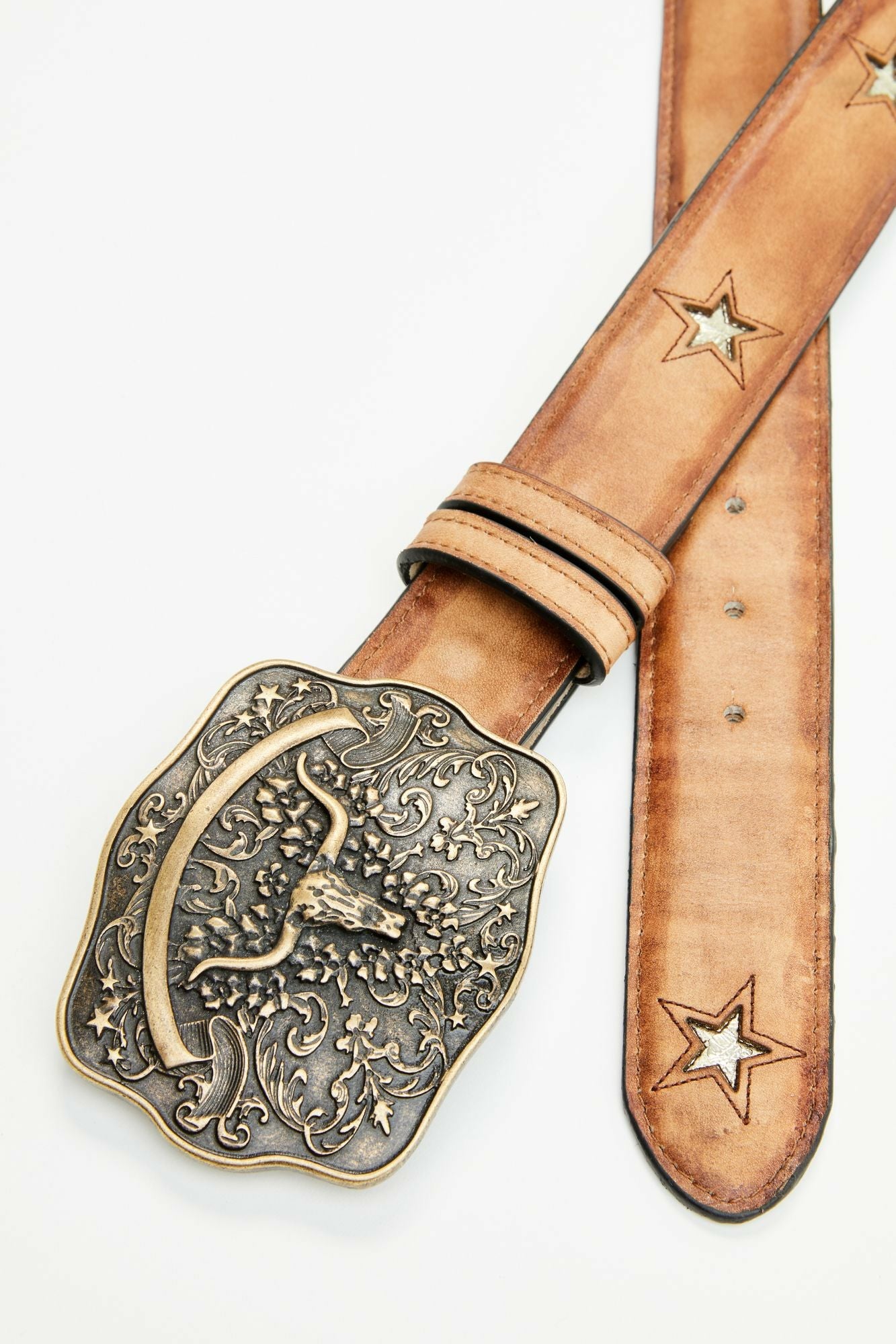 Idyllwind Cordero Longhorn Buckle And Star Cutout Belt Brown