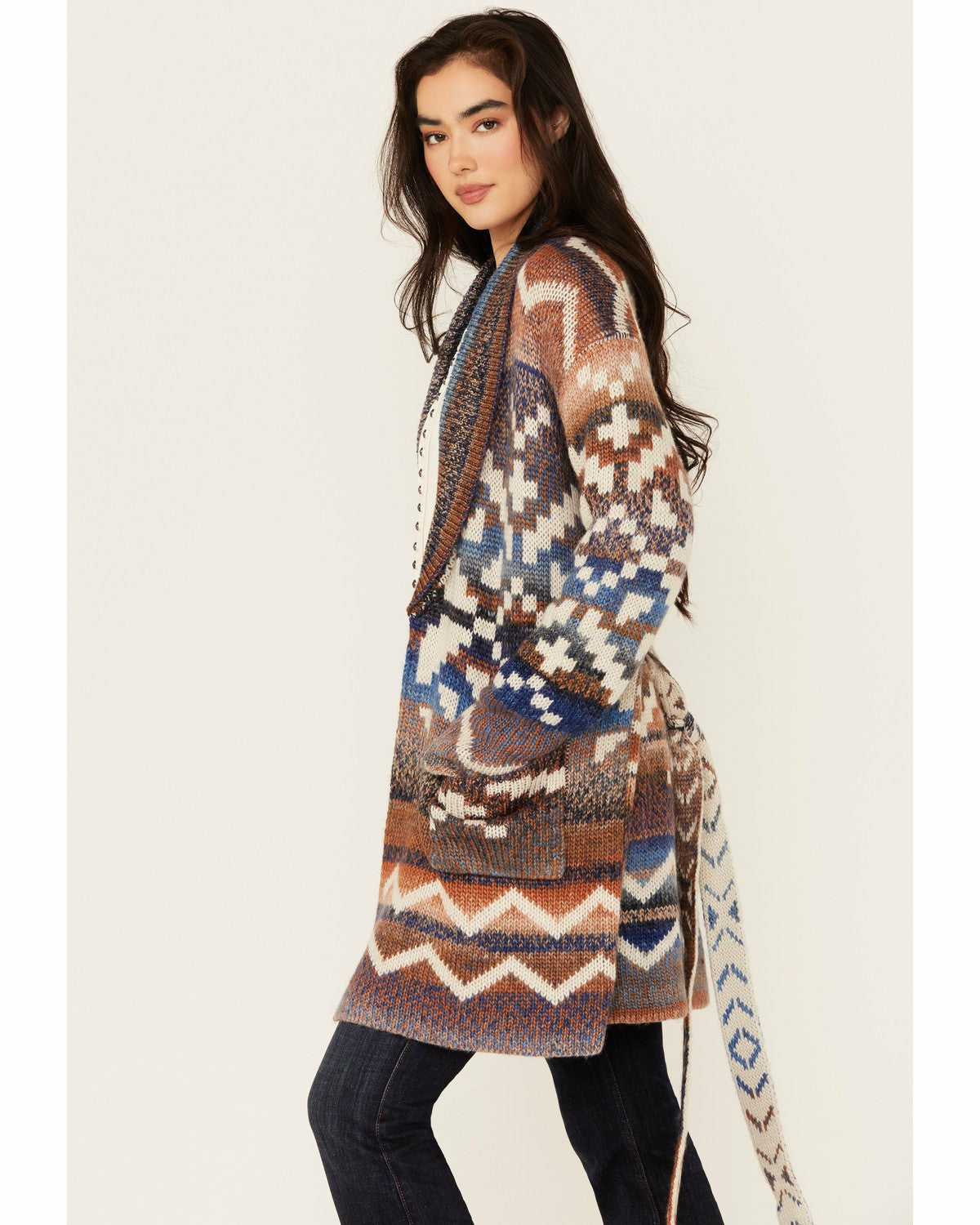 Idyllwind Myhr Southwestern Print Cardigan Indigo