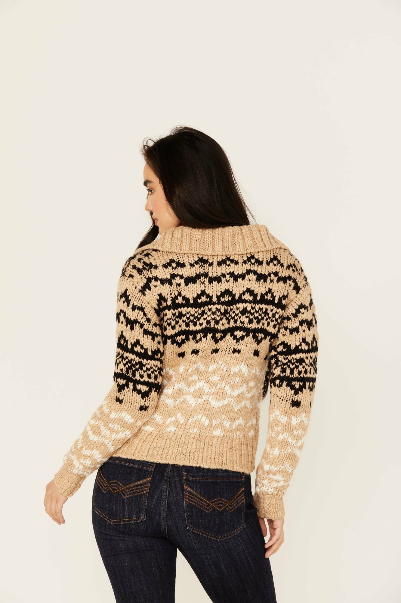 Idyllwind Otay Studded Southwestern Pullover Sweater Nude