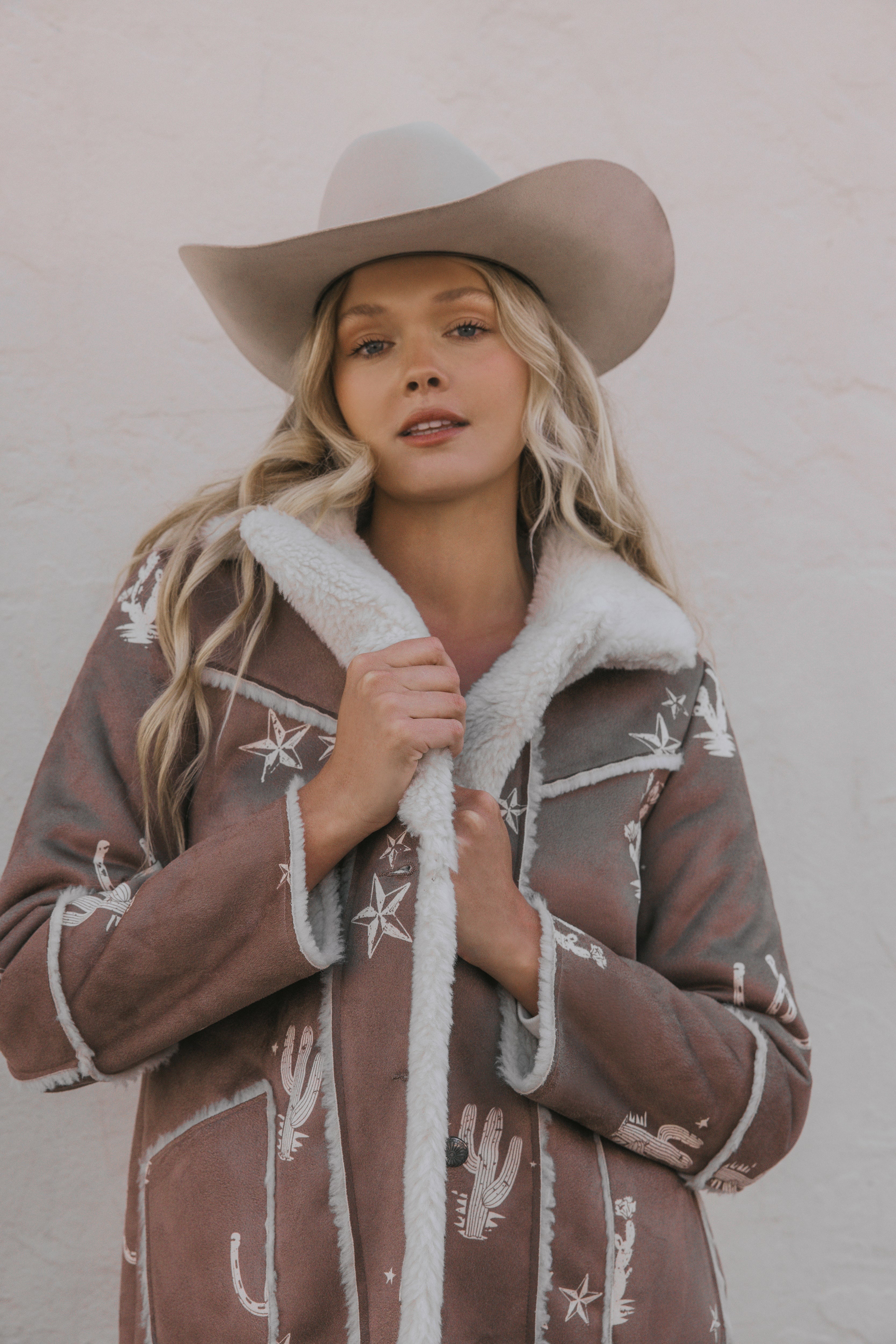 Idyllwind Spicewood Faux Suede & Shearling Coat Tan