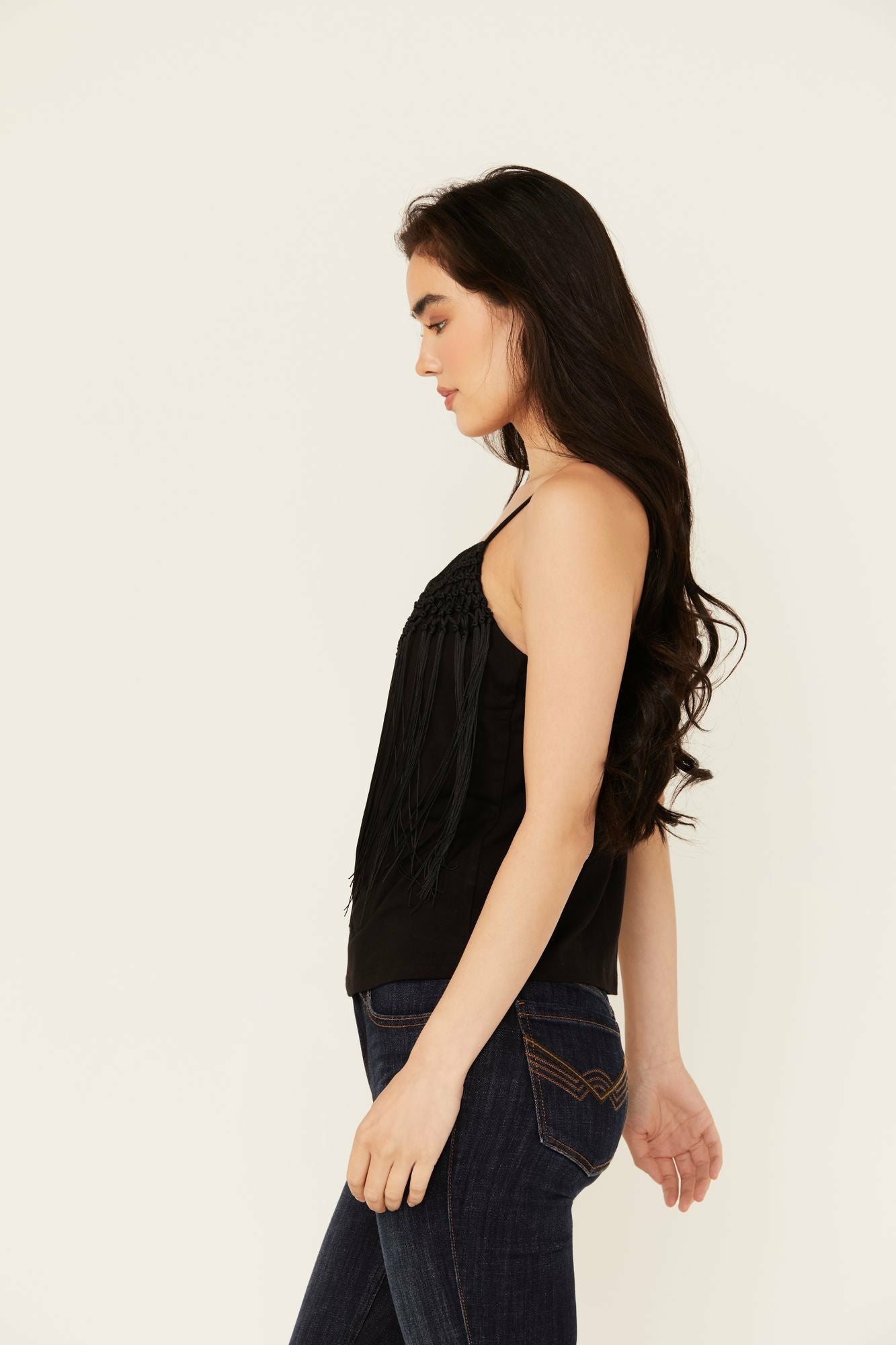 Idyllwind Farriswood Fringe Tank Top Black