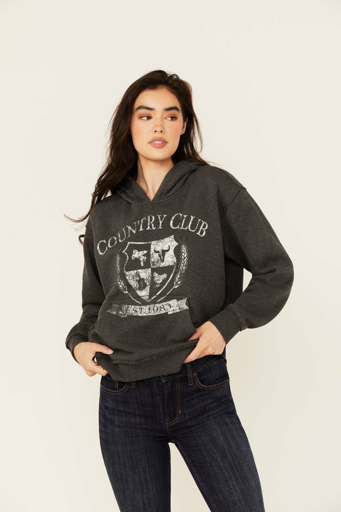 Idyllwind Country Club Crest Hoodie Charcoal