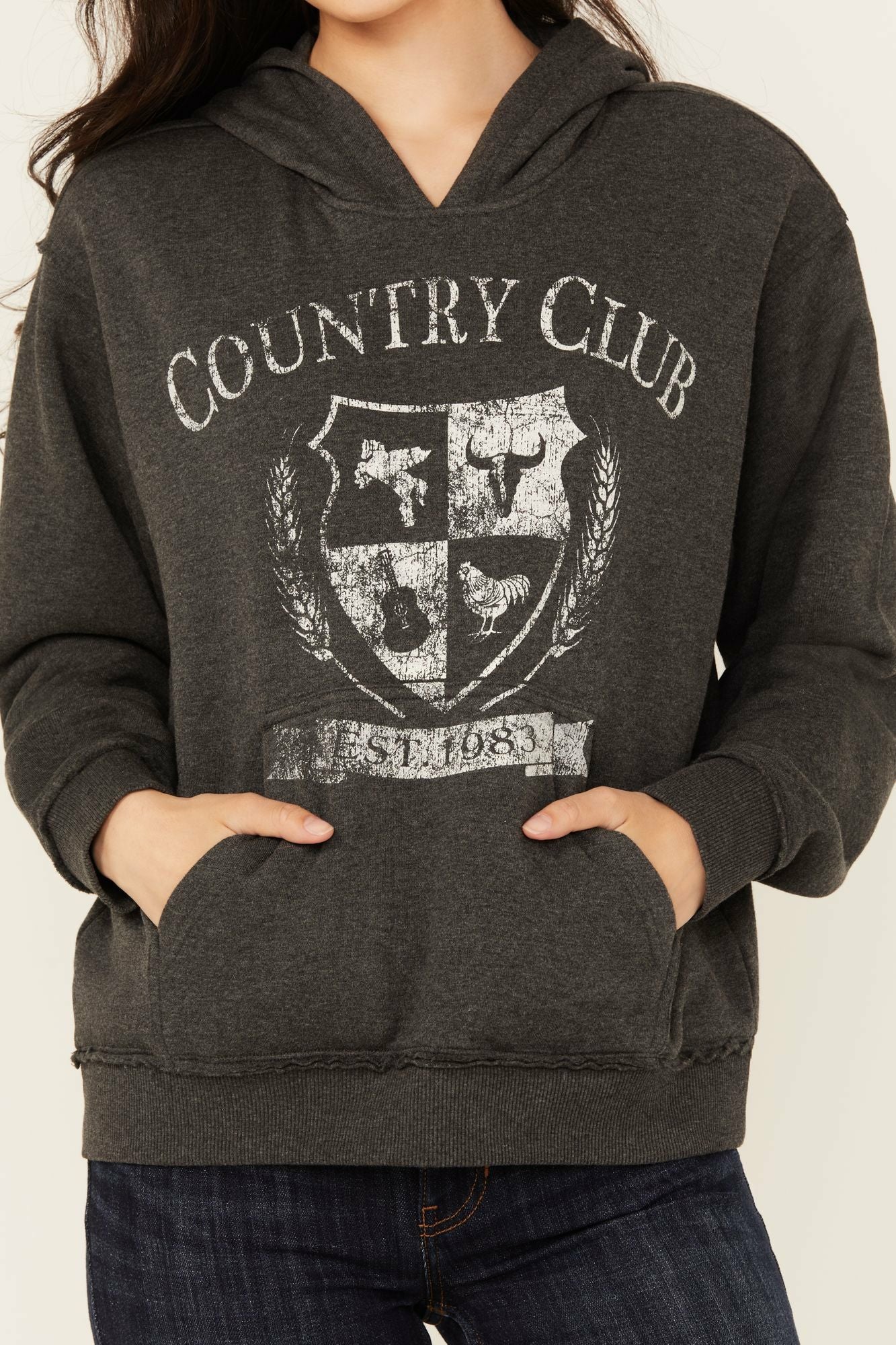 Idyllwind Country Club Crest Hoodie Charcoal