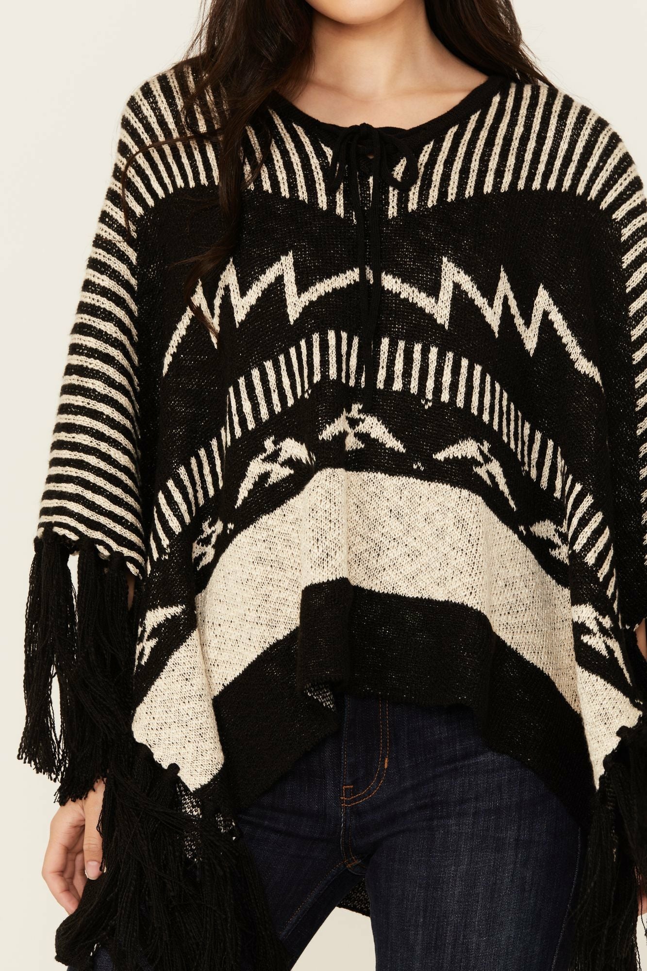 Idyllwind Eatons Thunderbird Poncho Sweater Black