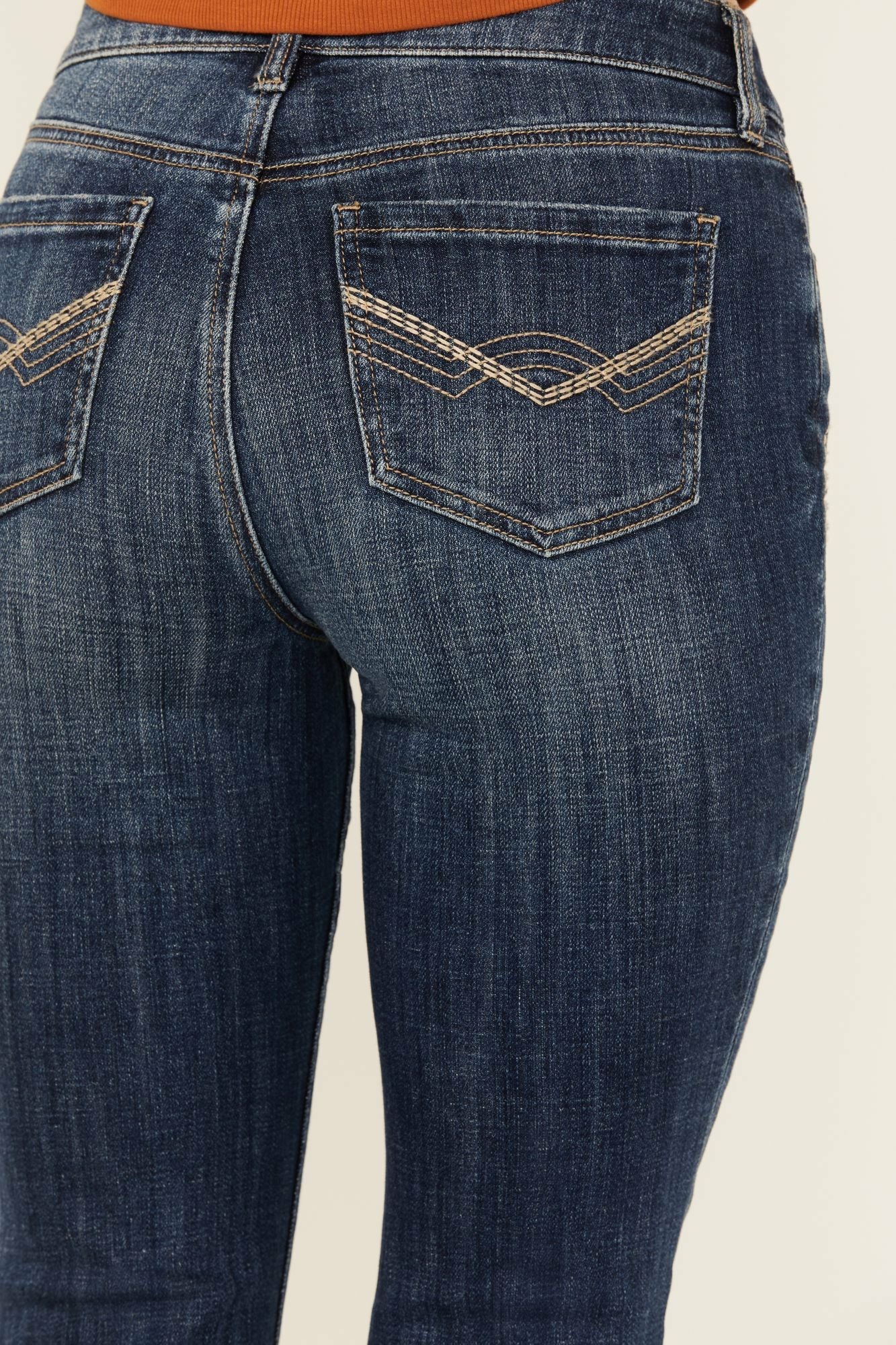 Idyllwind Vistaview Medium Wash Embroidered Flare Stretch Denim Jeans Medium Wash