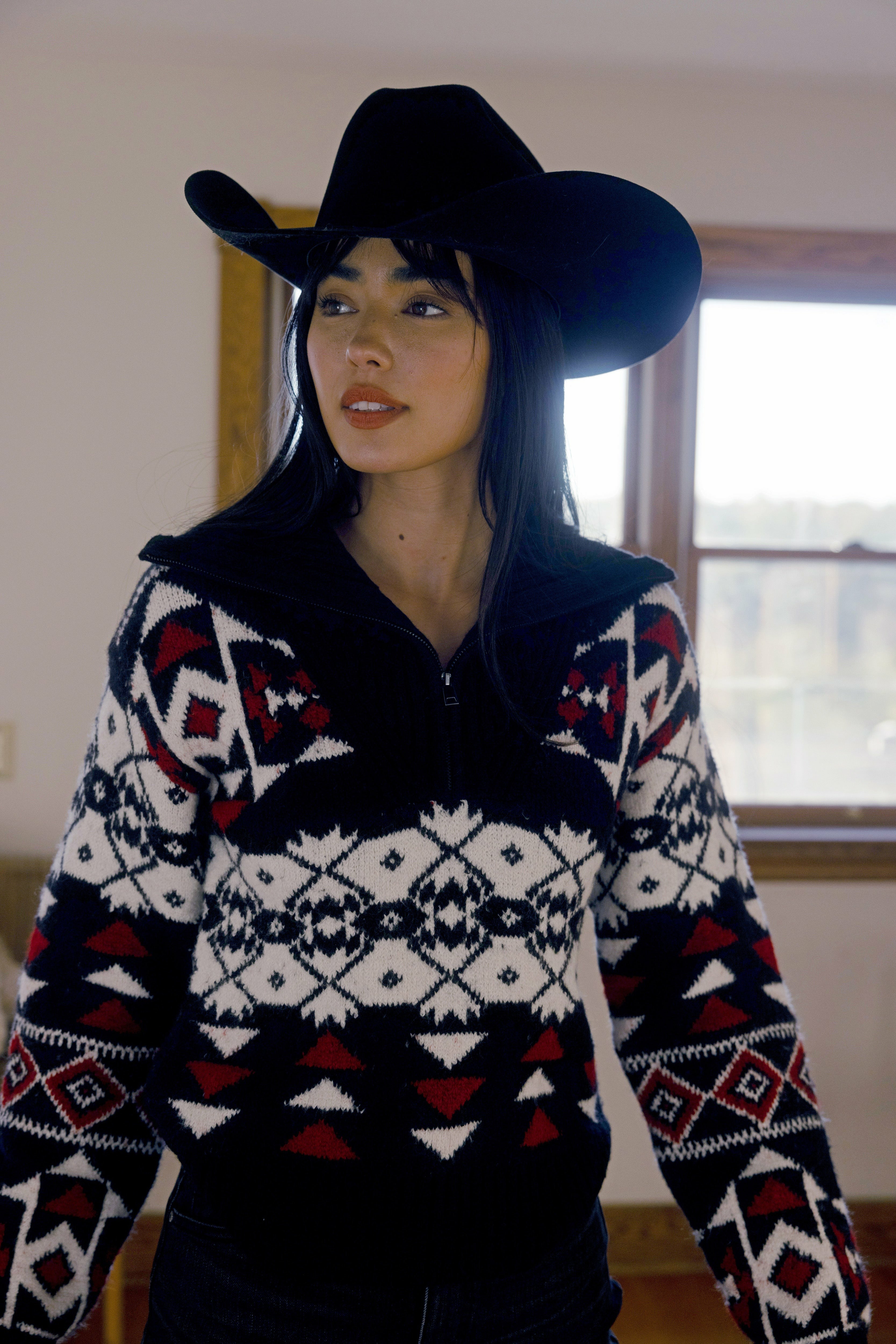 Idyllwind Alpine Zip Front Sweater Black