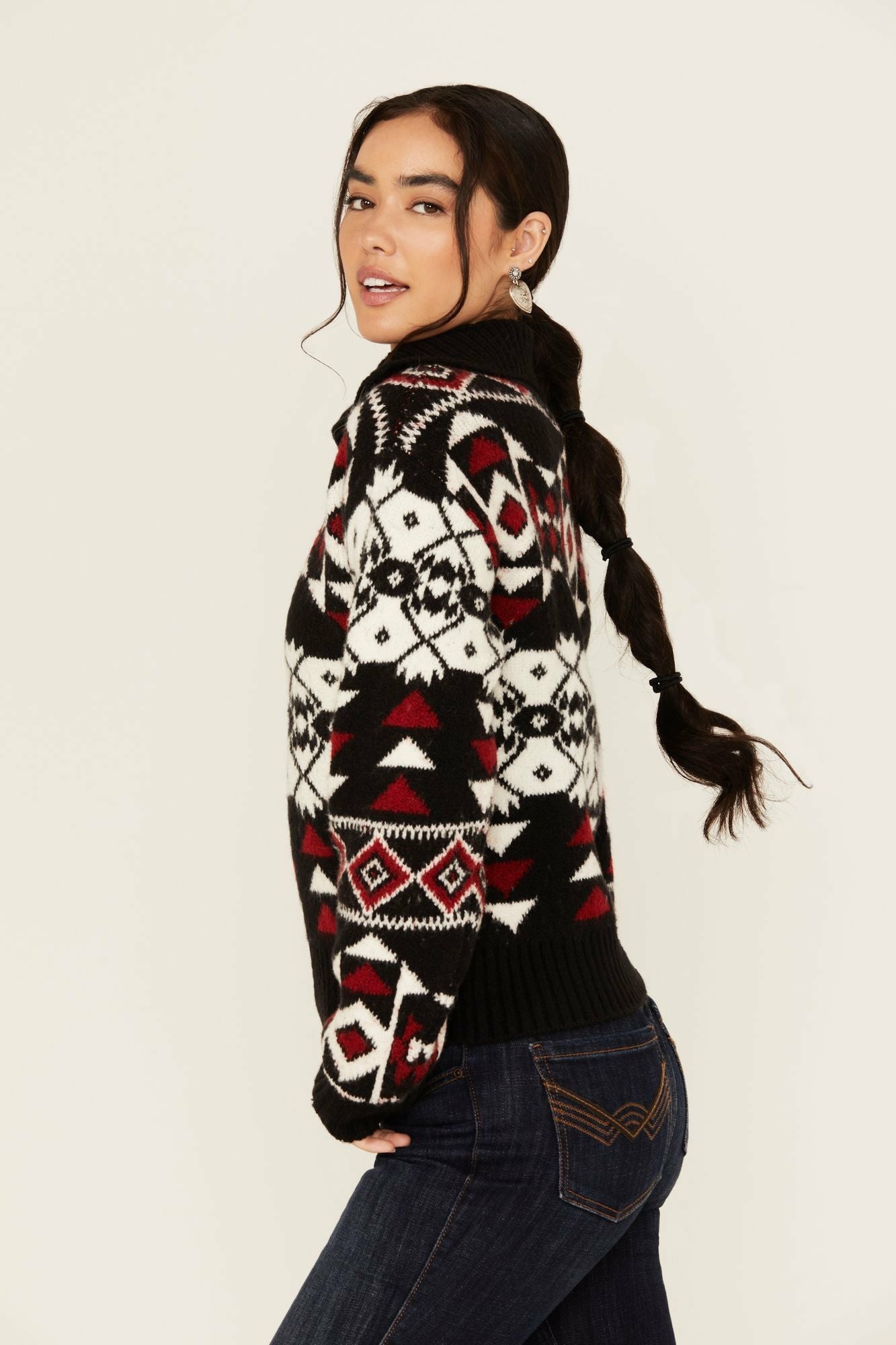 Idyllwind Alpine Zip Front Sweater Black