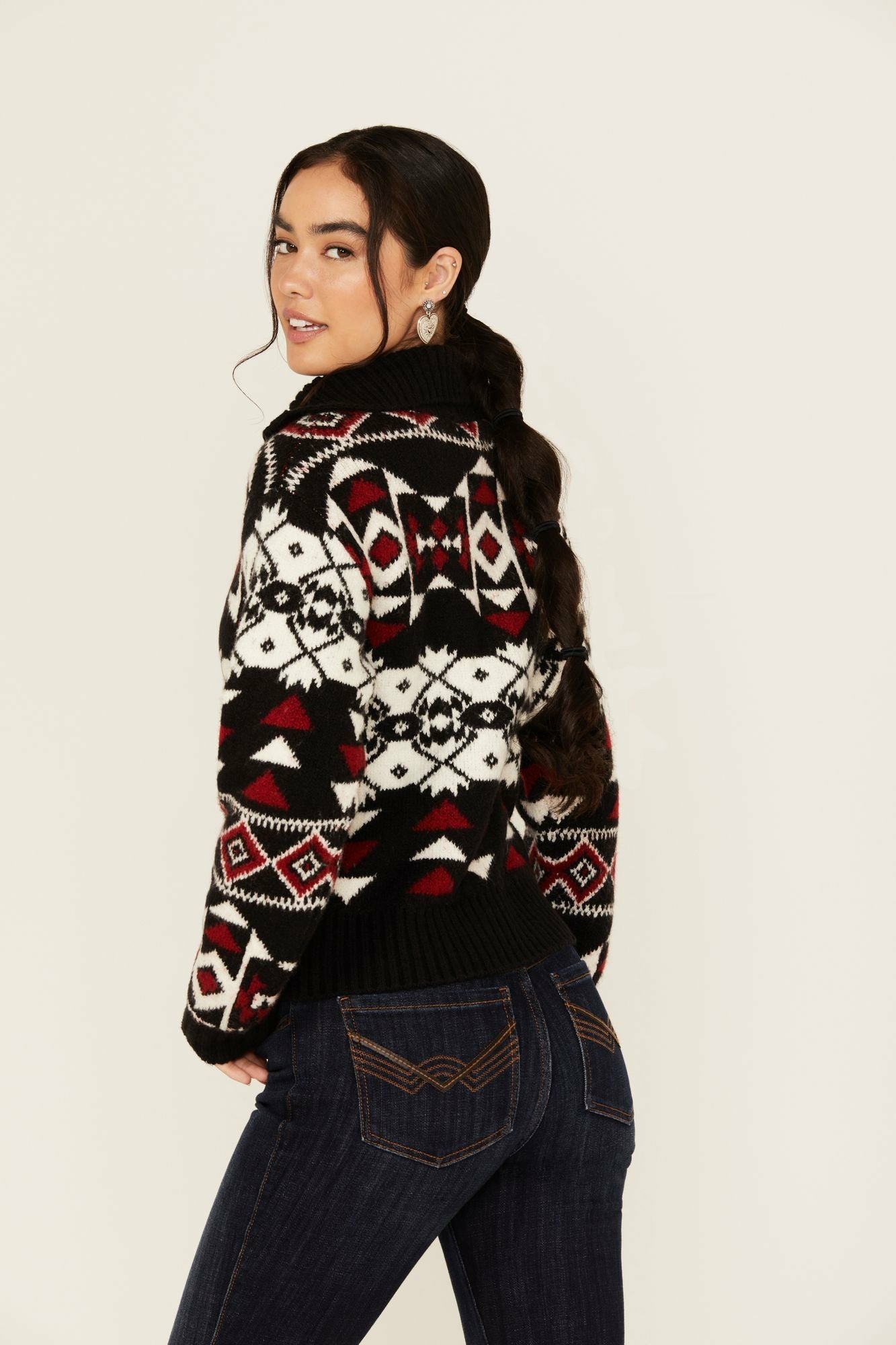 Idyllwind Alpine Zip Front Sweater Black