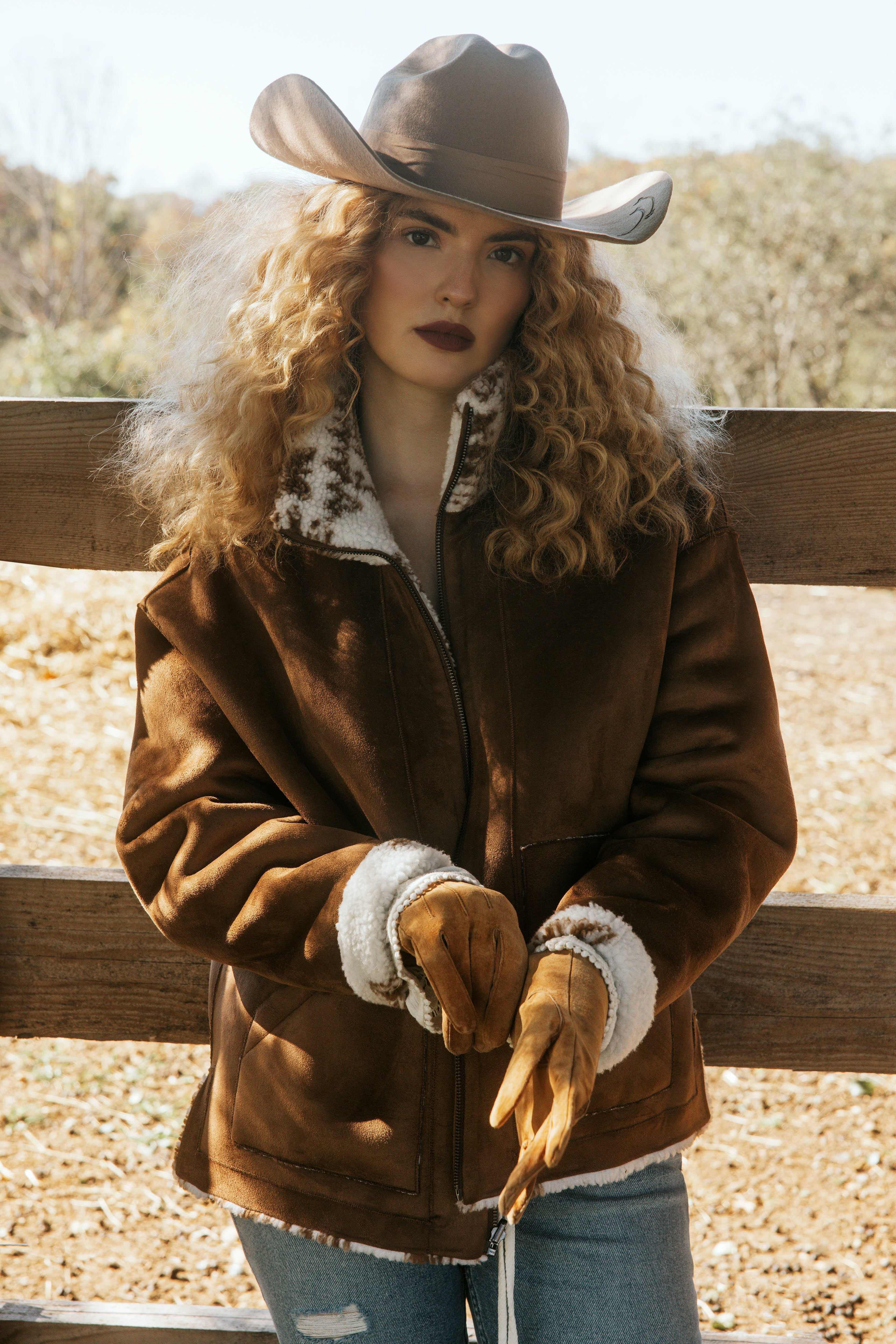 Idyllwind Casey Reversible Faux Suede and Sherpa Zip-Up Jacket Ivory