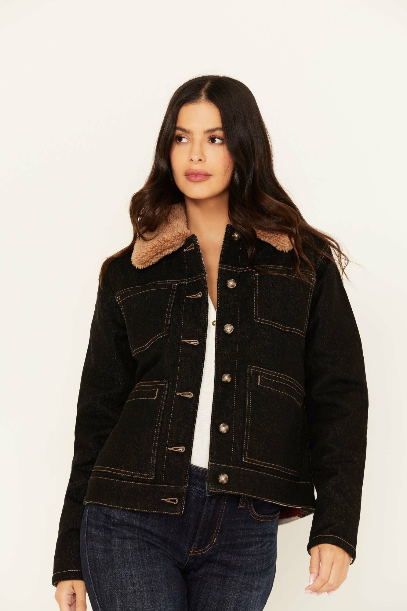 Idyllwind Easton Reversible Denim Blanket Jacket Black